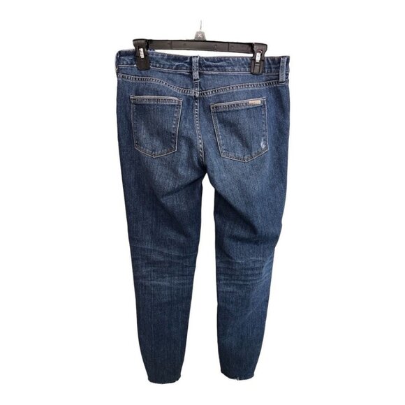 WHBM The Girlfriend Raw Hem Distressed Chain Jeans ~Size 2~Medium Wash ~ L13 04 - Picture 2 of 9